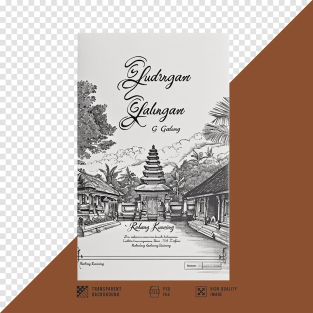 PSD galungan and brass greeting card images without background in hd quality