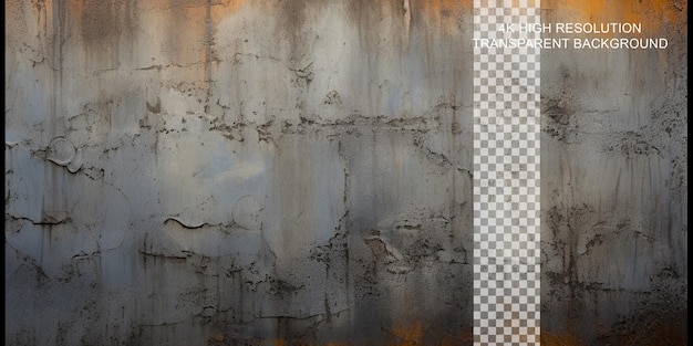 Galvanized Steel Grunge texture background Old rusty on transparent background