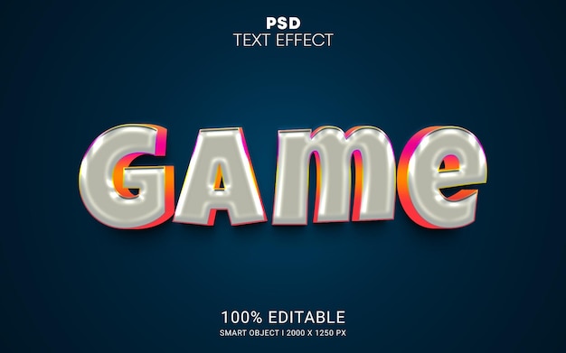 Game 3D editable PSD  text effect Premium design