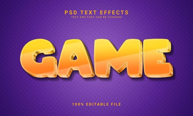 Game 3d editable text effect