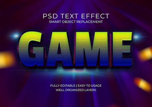 Game 3d Text Effect Editable PSD