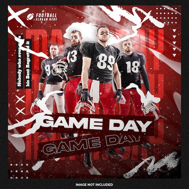 PSD game day social media post template