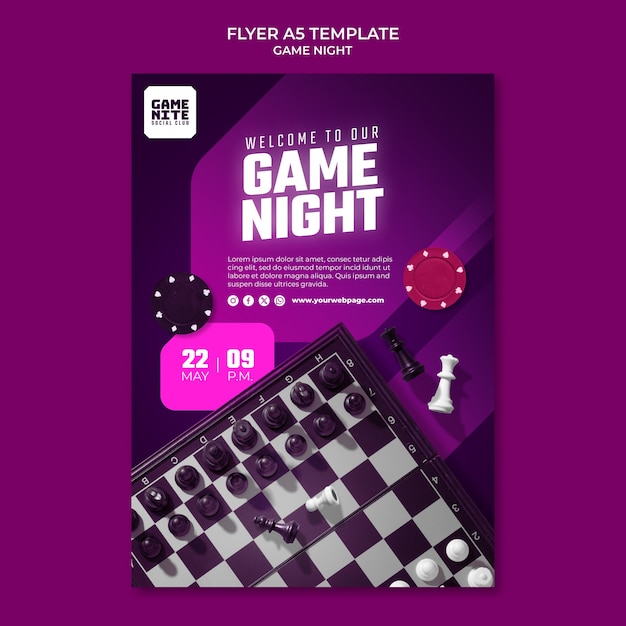 PSD game night template design