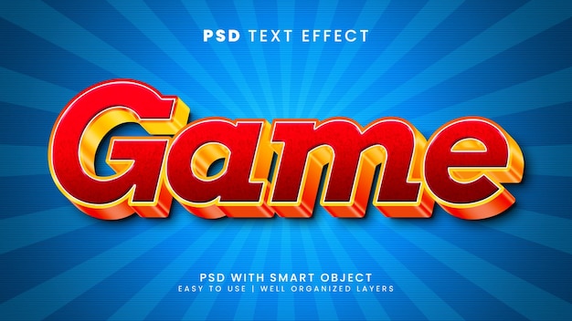 Game play kids 3d editable text effect template style