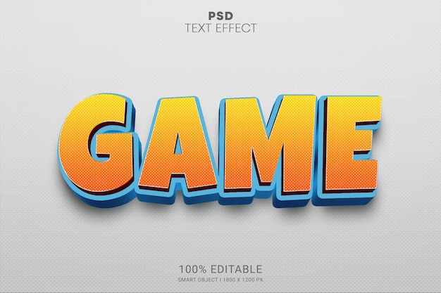 Game PSD smart object editable text effect design