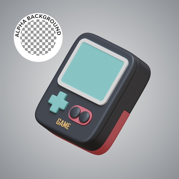 Gameboy gaming icon 3d illustration