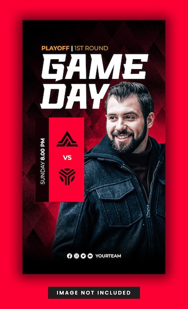 Gameday esport gaming red Social Media template