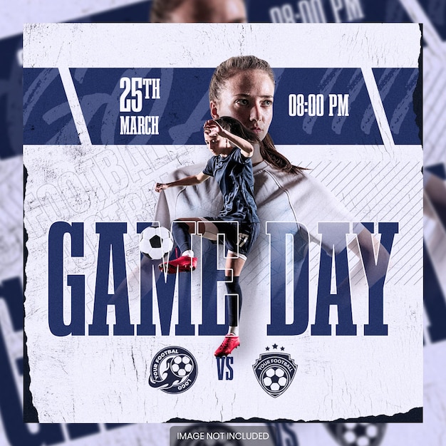 PSD gameday poster social media post template