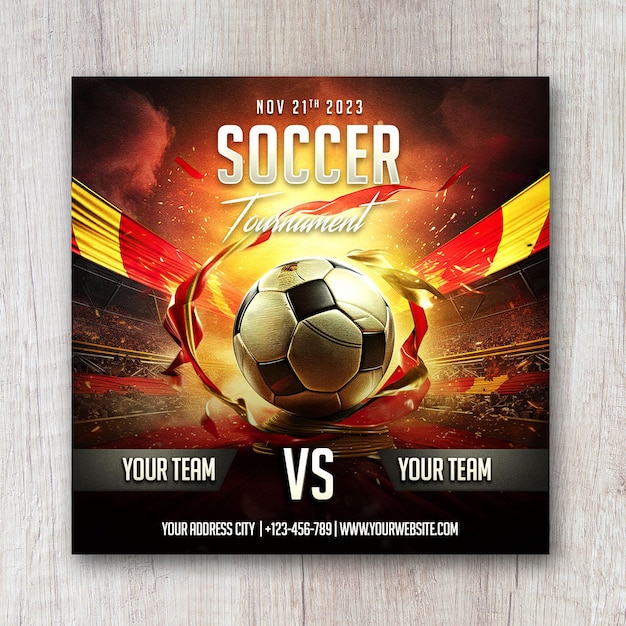 Gameday soccer football club square social media banner or flyer