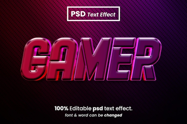 Gamer 3D Editable PSD Text Effect