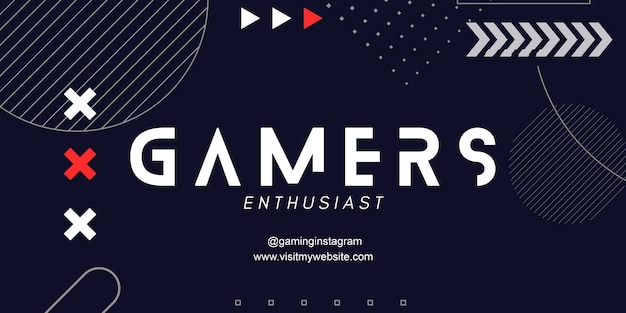 PSD gamers enthusiast youtube banner template