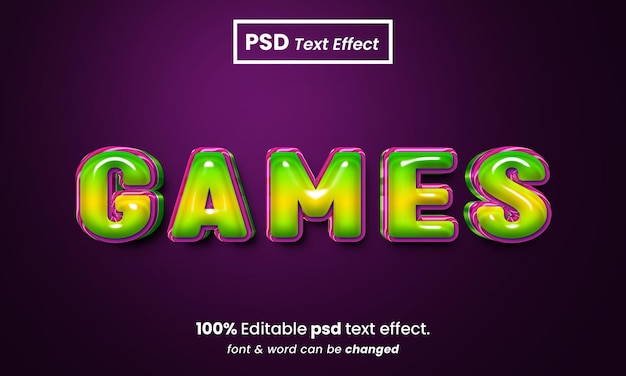 Games 3d editable premium games text effect