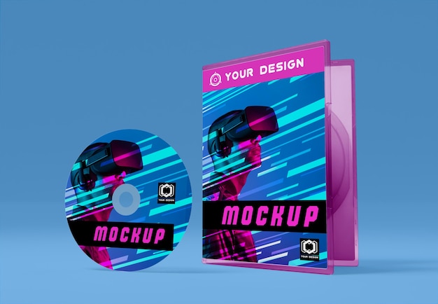 Gaming abstract packaging and cd mockup