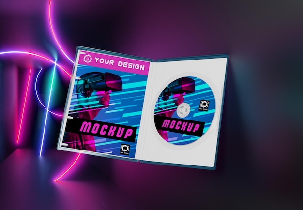 Gaming abstract packaging and cd mockup