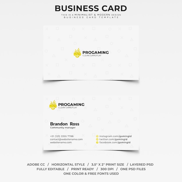 Gaming business card