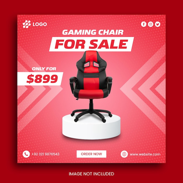 gaming chair facebook instagram and social media post