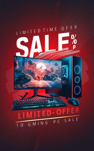 Gaming Computer Black Friday Super Sale Social Media Post Design Template