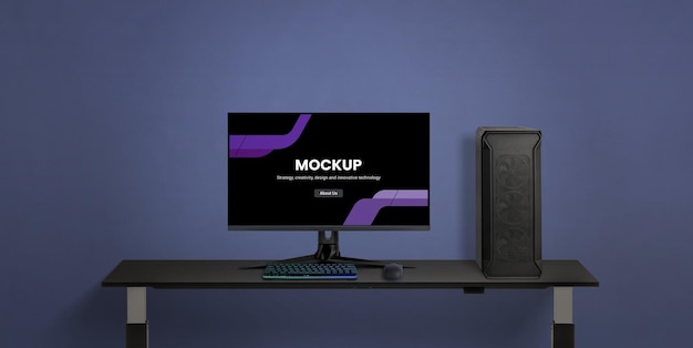 Gaming computer display mockup