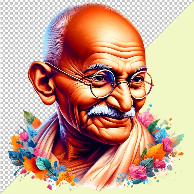 Gandhi Jayanti 2nd October Transparent Background PSD File