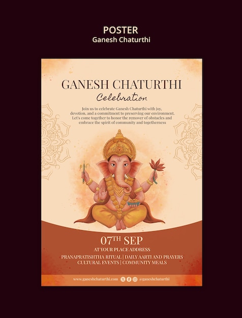 PSD ganesh chaturthi template design