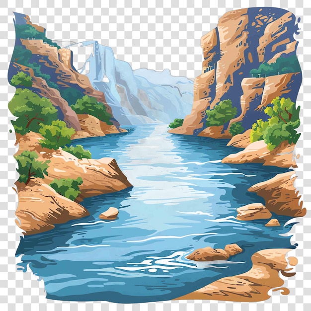 PSD ganges river indian illustration