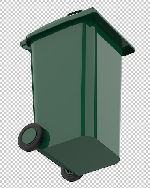 Garbage bin isolated on transparent background 3d rendering illustration