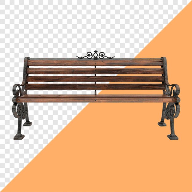 Garden bench transparent background isolated image generative AI