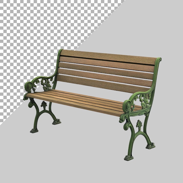 PSD garden bench on transparent background