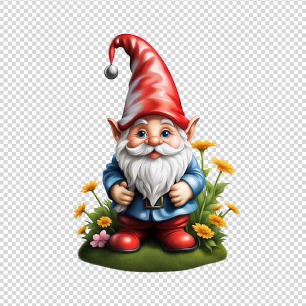 PSD garden gnome lawn ornament on transparent background