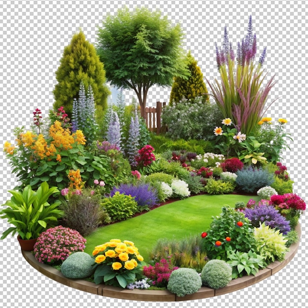 PSD garden isolated on transparent background