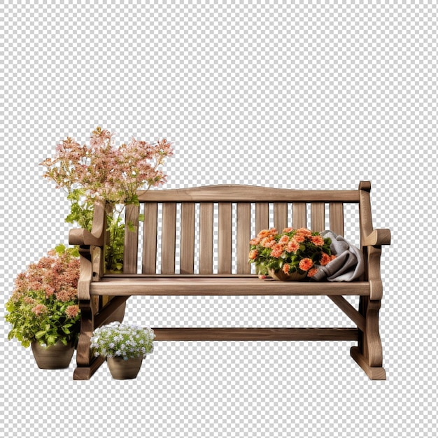 Garden lounge chair with side table isolated on transparent background Generative AI