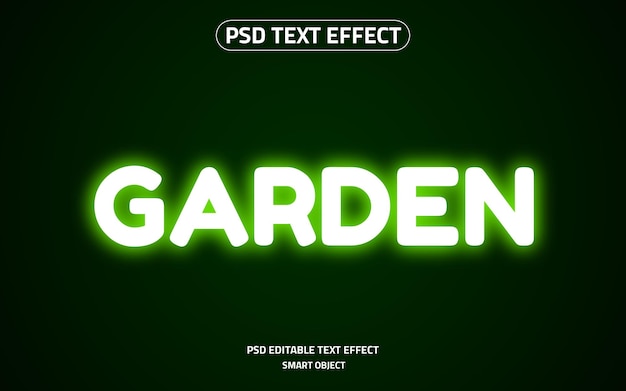 Garden neon editable text effect psd