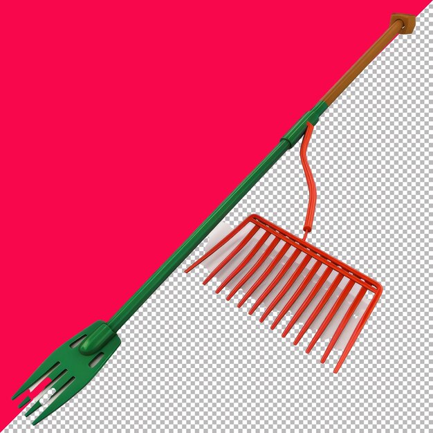 PSD garden rake illustration transparent background png psd