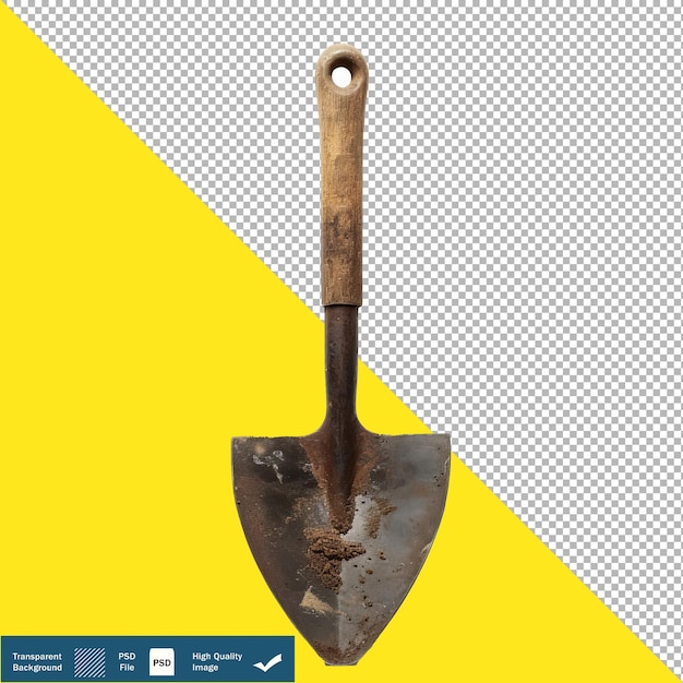 Garden Spade on White Background transparent background PNG PSD