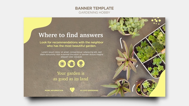 PSD gardening hobby banner template