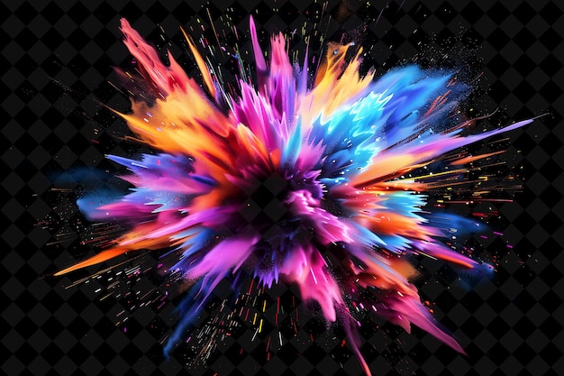 PSD gargantuan ignition and with dazzling sparks complex pattern png neon effect on dark background