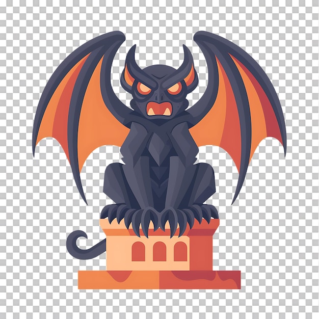 PSD gargoyle icon against transparent background generated by ai