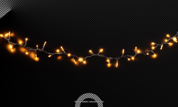 garlands of lights on a dark background