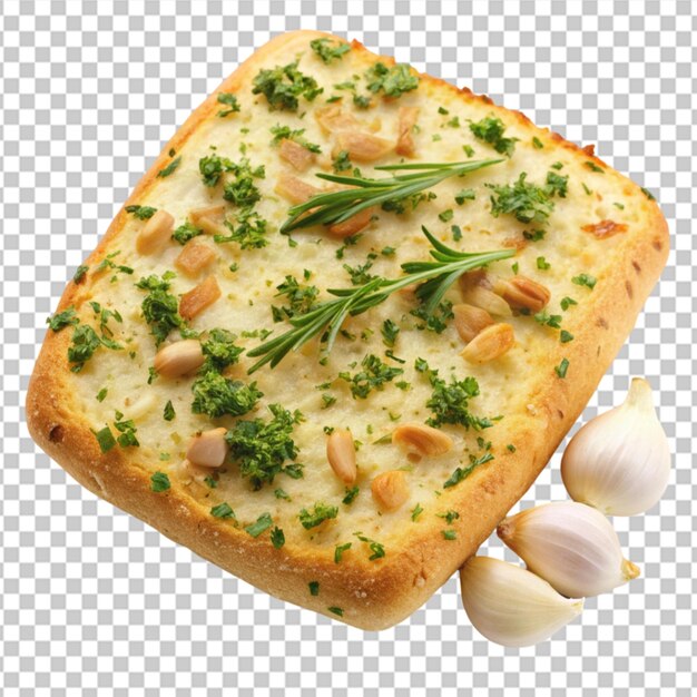 PSD a garlic cheesy bread isolated on transparent background