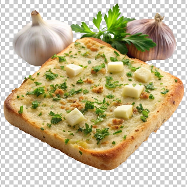 PSD a garlic cheesy bread isolated on transparent background