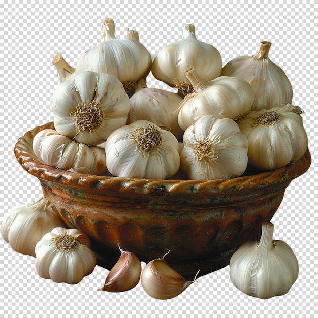 PSD garlic isolated on transparent background