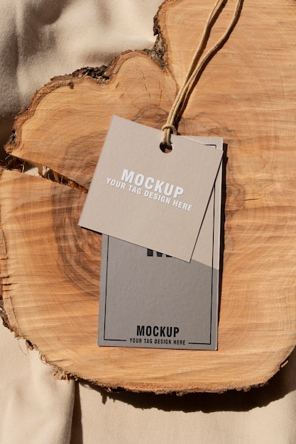 Garment hang label tag mockup