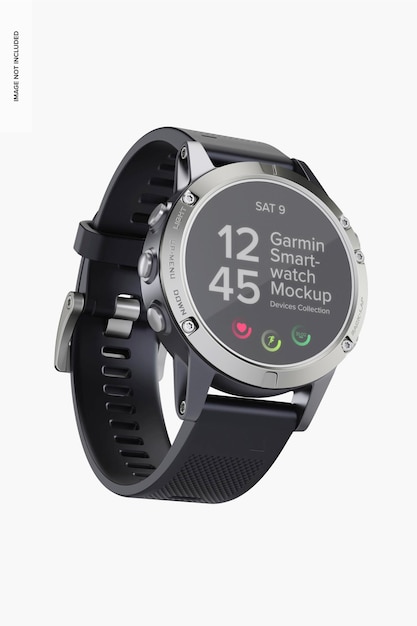 Garmin Sport Smartwatch Mockup, Left View