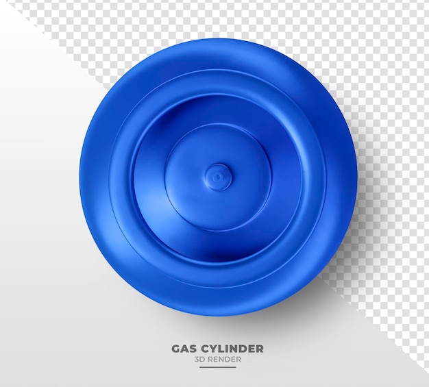 Gas cylinder isolated on transparent background in realistic 3d render