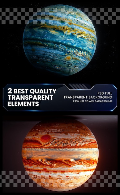 PSD gas giants large planets primarily composed on transparent background