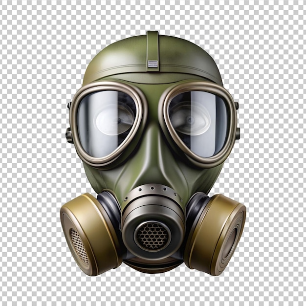 PSD gas mask on transparent background isolate gas mask up close isolated on transparent background