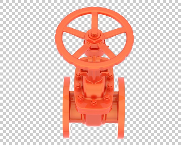 Gate valve isolated on transparent background 3d rendering illustration