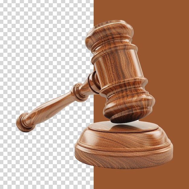 PSD gavel isolated on transparent background