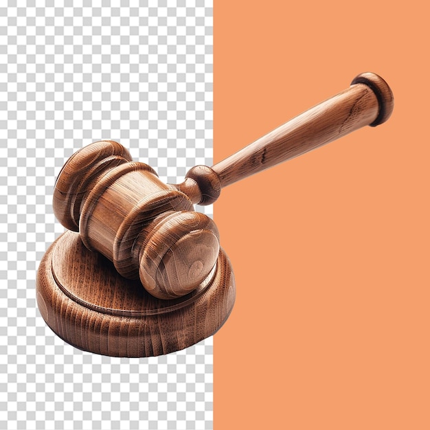 PSD gavel isolated on transparent background