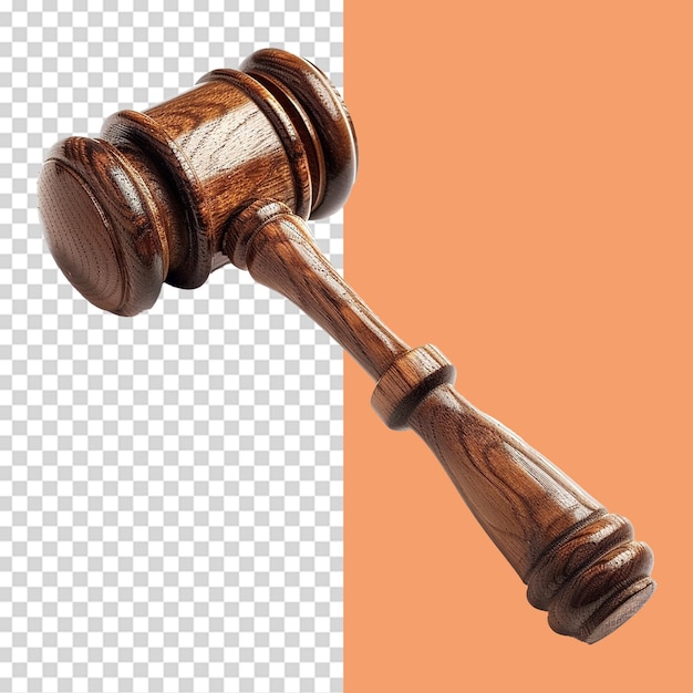 PSD gavel isolated on transparent background